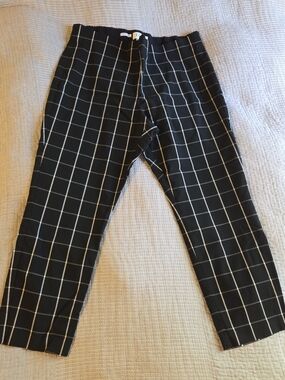 Elle Black Windowpane Chino Pants